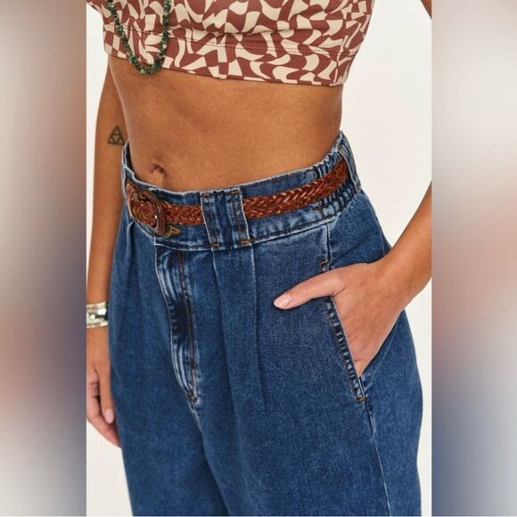 NWT Lucy & Yak Addison Jeans High Waisted Tapered Organic Cotton Jeans Size 24 - Picture 2 of 9